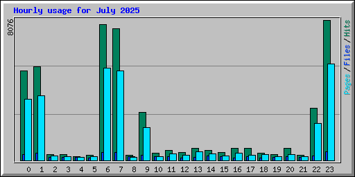 Hourly usage for July 2025